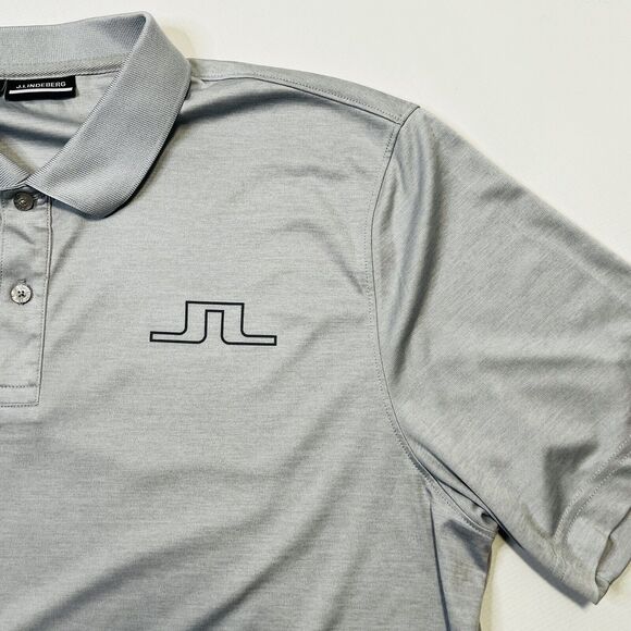 J LINDEBERG Bridge American Fit Golf Polo Shirt Mens Size XL Gray JL Logo - Picture 6 of 10